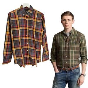POLO Ralph Lauren Classic Fit Plaid Performance Long Sleeve Oxford Shirt Size M